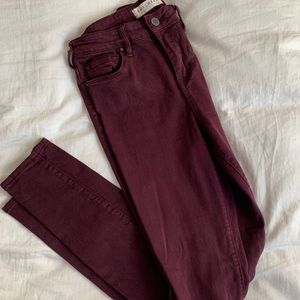 bullhead denim maroon jeans